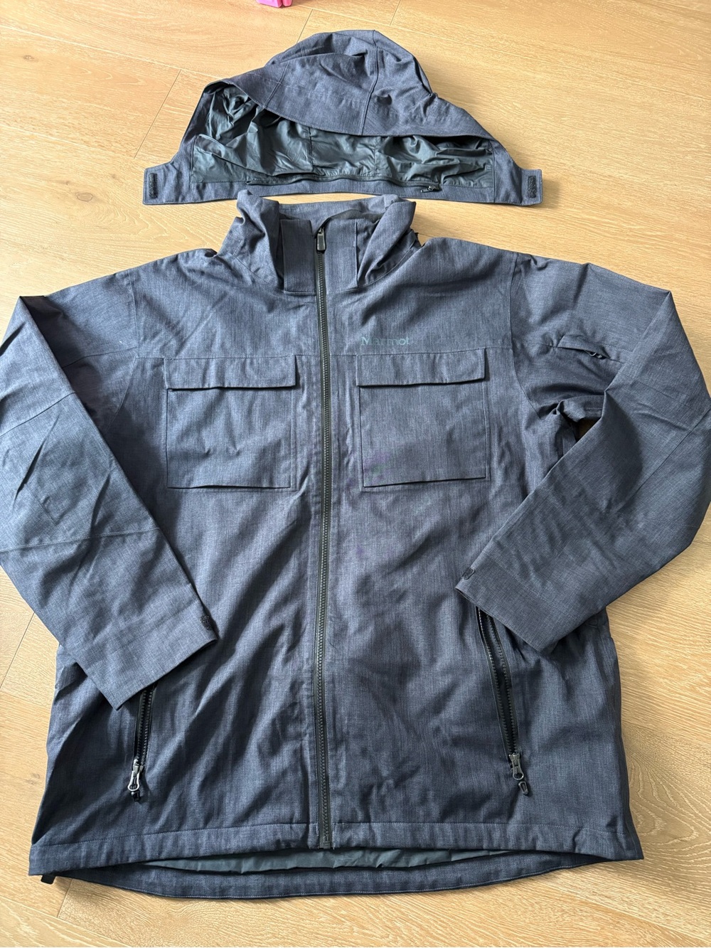 Marmot Men's Waterproof Hooded Jacket - Navy Blue